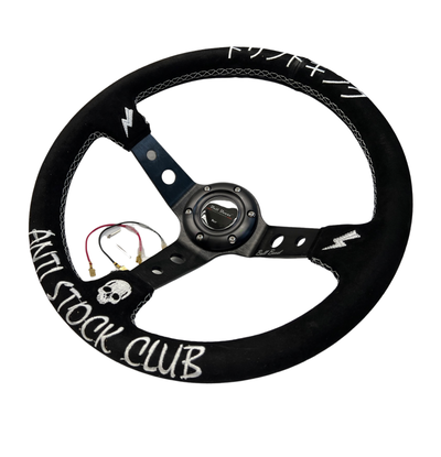 Suede Steering Wheel + Short Hub Adapter Kit For Acura Honda Accord Civic CR-Z