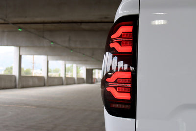 AlphaRex 14-21 Toyota Tundra LUXX-Series LED Tail Lights Black-Red