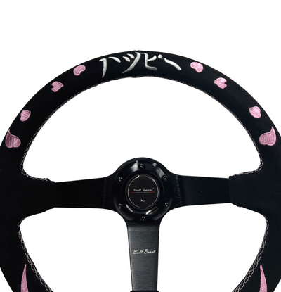 Pink Bliss Heart Steering Wheel + Hub Adapter Kit For Toyota Pickup, Corolla, 4Runner, MR2, Camry