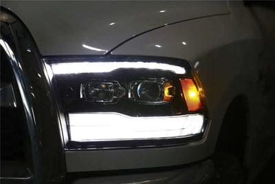 AlphaRex 09-18 Ram Truck LUXX-Series LED Projector Headlights Black