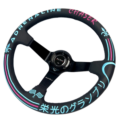 Leather 350mm Steering Wheel + Short Hub Adapter Kit For Acura Honda Accord Civic CR-Z