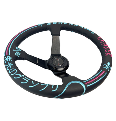 Leather 350mm Suede Steering Wheel + Hub Adapter Kit For Toyota Corolla, Hilux Pickup