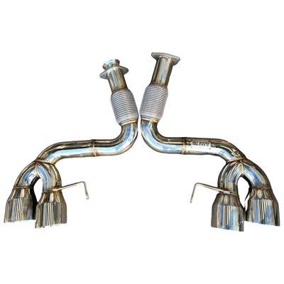 Catback Exhaust for 20-24 Chevy Corvette C8 Polished Tips 6.2L V8 Mandrel 304SS
