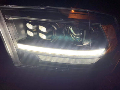 AlphaRex 09-18 Ram Truck LUXX-Series (5th Gen 2500 Style) LED Projector Headlights Alpha-Black