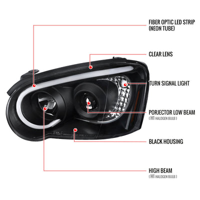 Spec-D 04-05 Impreza WRX STI Projector Headlights LED Black/Clear