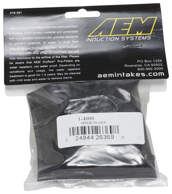 AEM Induction AEM Air Filter Wrap 6 inch Base 5 1/4 inch Top 5 inch Tall 1-4000