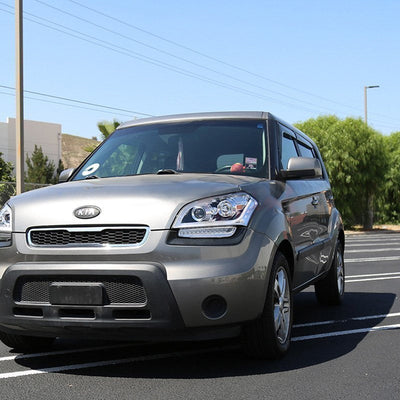 Spec-D 10-11 Kia Soul LED Bar Projector Headlights Chrome