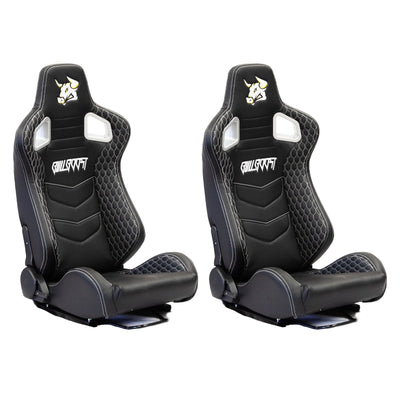 Bull Boost Adjustable Racing Lowered Ultra Max Bucket Seat w/ Seat Rails