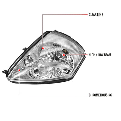 Spec-D 00-05 Mitsubishi Eclipse Crystal Headlights OEM Style Chrome