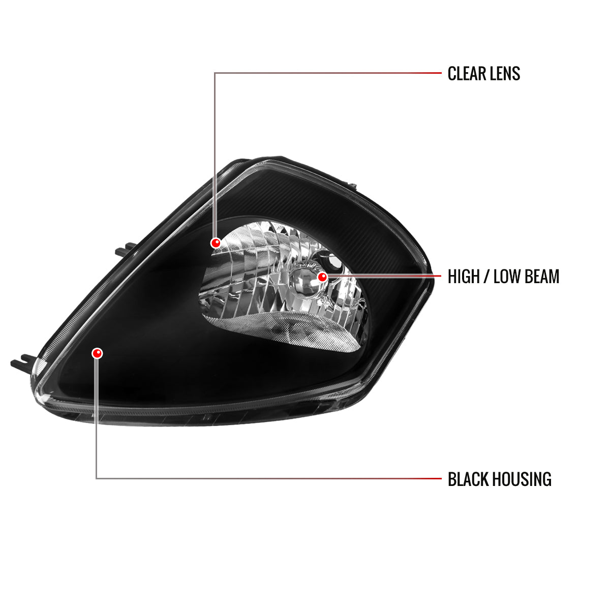 Spec-D 00-05 Mitsubishi Eclipse Crystal Headlights OEM Style Black