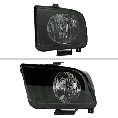 Spec-D 05-09 Ford Mustang OE Style Matte Blk/ Light Smoked Headlights