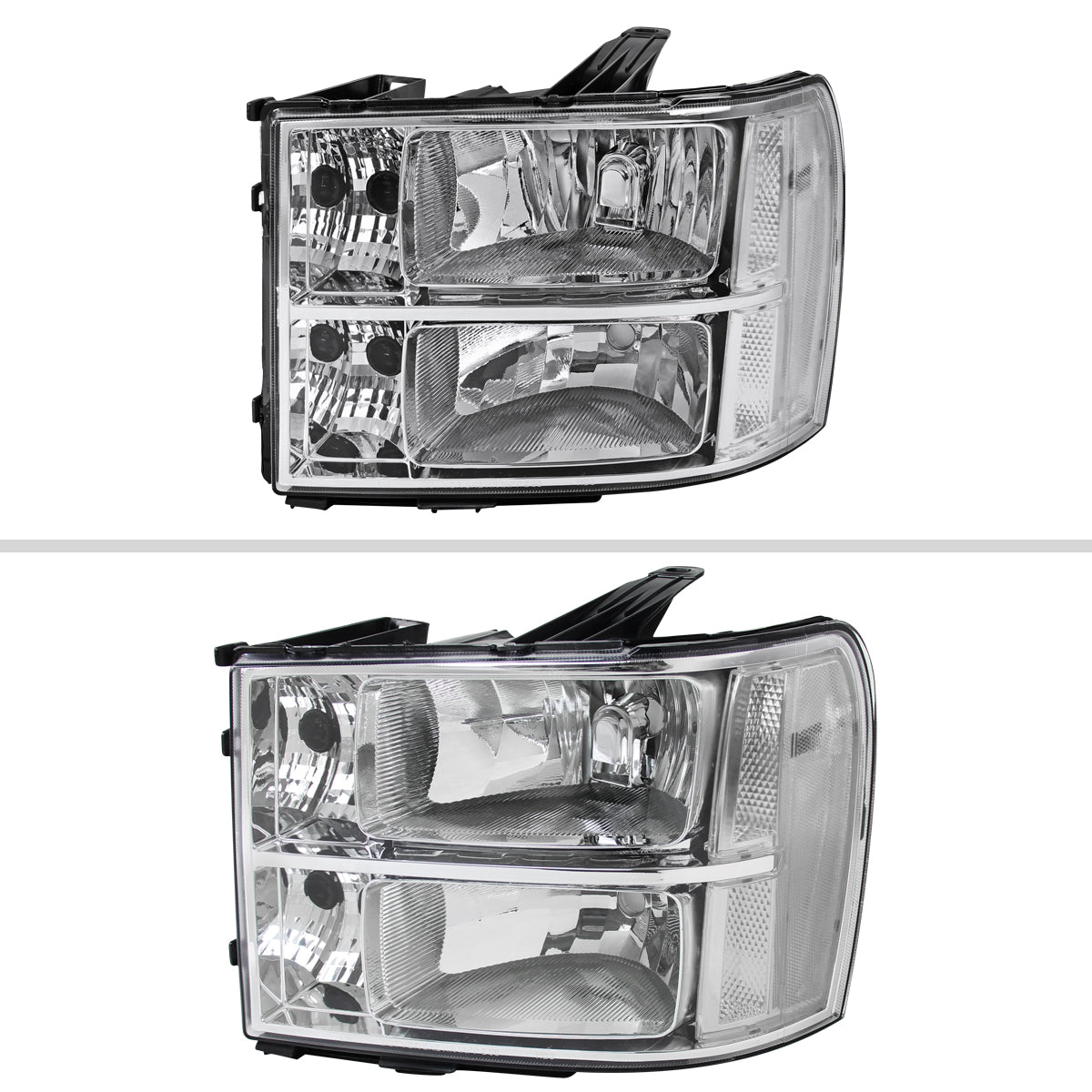 Spec-D 07-14 GMC Sierra Denali Headlights OEM Style Reflector Chrome