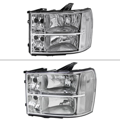 Spec-D 07-14 GMC Sierra Denali Headlights OEM Style Reflector Chrome