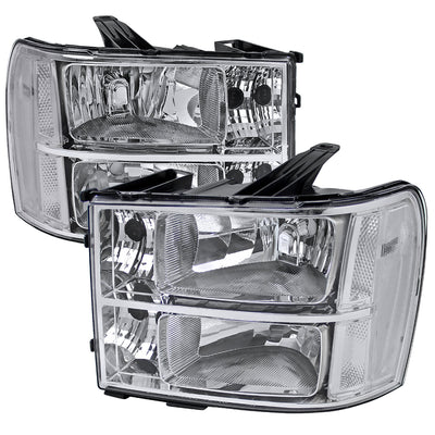 Spec-D 07-14 GMC Sierra Denali Headlights OEM Style Reflector Chrome