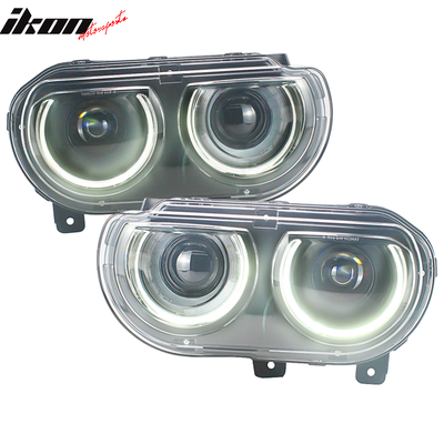 Fits 08-14 Challenger Front Bumper + Lip + Fender Flares + Headlights