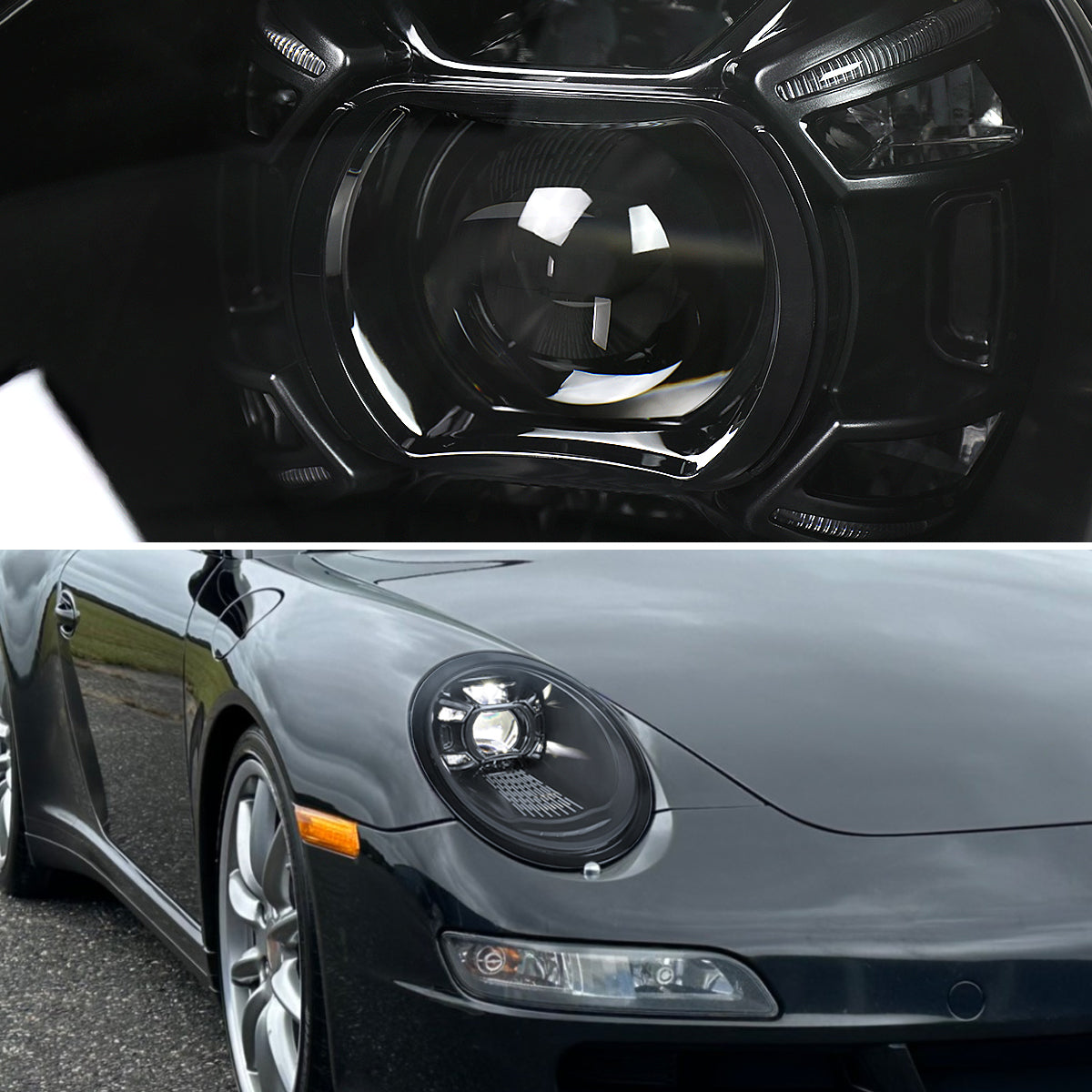 Spec-D 05-08 Porsche 911 997.1 LED Projector Headlights Black