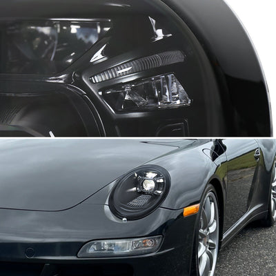 Spec-D 05-08 Porsche 911 997.1 LED Projector Headlights Black