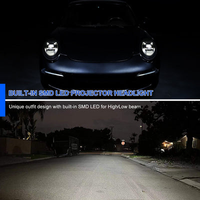 Spec-D 12-2018 Porsche 911 991 LED Projector Headlights Black