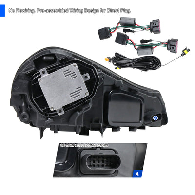Spec-D 08-10 Porsche Cayenne 957 LED Projector Headlights Black