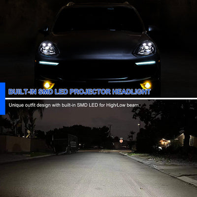 Spec-D 11-14 Porsche Cayenne 958 Matrix Style Porjector Headlights Blk