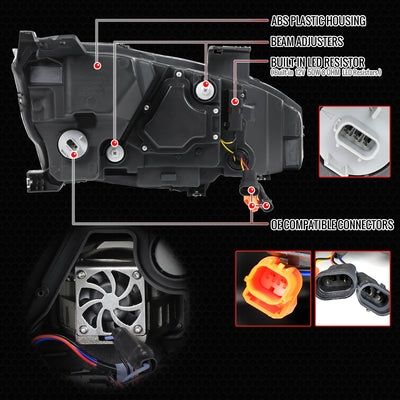 Spec-D 16-21 Honda Civic Full LED Projector Headlights SEQ Black
