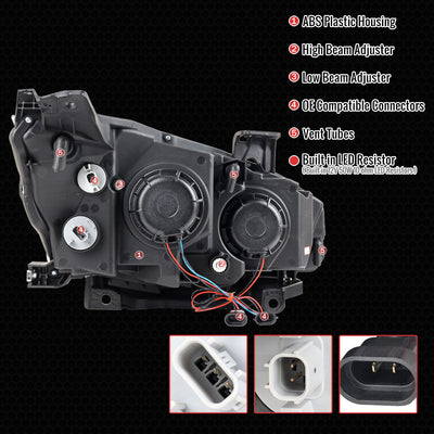 Spec-D 16-21 Honda Civic Led Projector Headlight Black