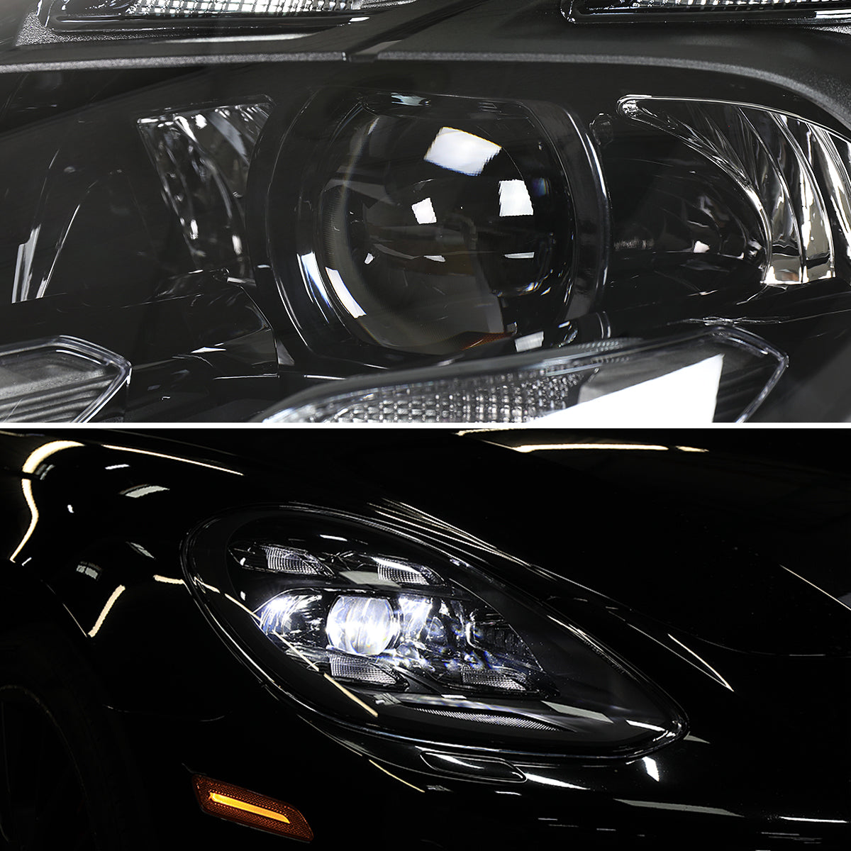 Spec-D 17-22 Porsche Panamera Headlights Matrix Style Projector Black