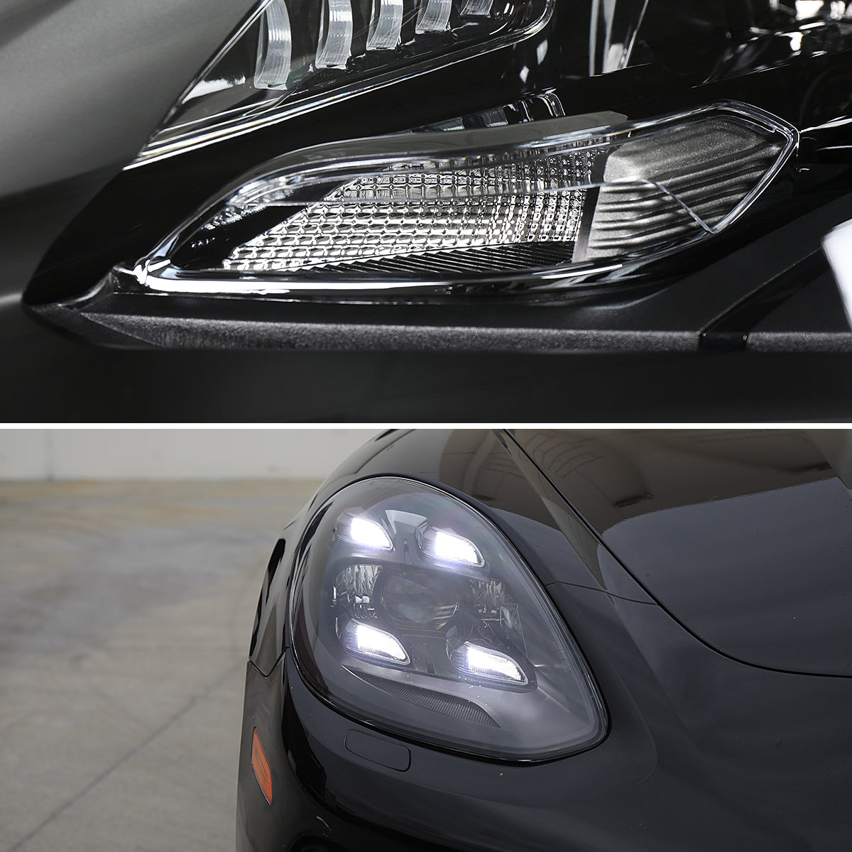 Spec-D 17-22 Porsche Panamera Headlights Matrix Style Projector Black
