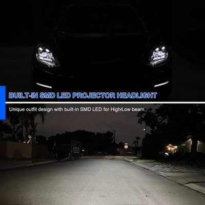 Spec-D 17-22 Porsche Panamera Headlights Matrix Style Projector Black