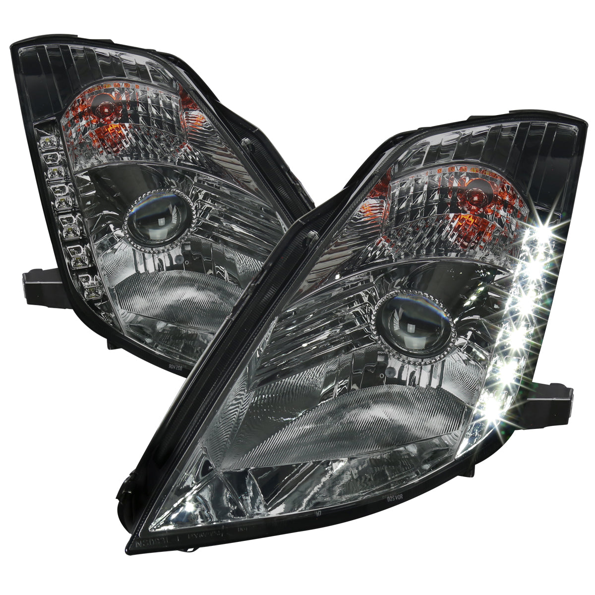 Spec-D 03-05 350Z Projector Headlights Factory HID Chrome/Smoked