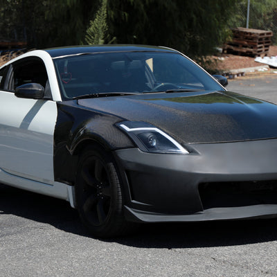 Spec-D 06-09 Nissan 350Z Headlights Sequential LED Bar Black.