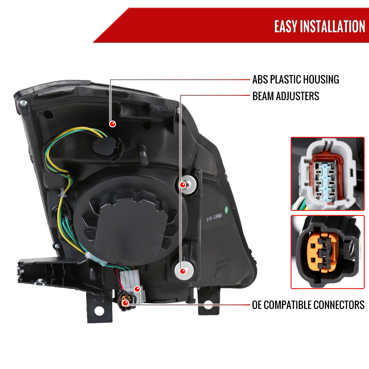 Spec-D 06-09 350Z LED Projector Headlights Black/Smoked Lens