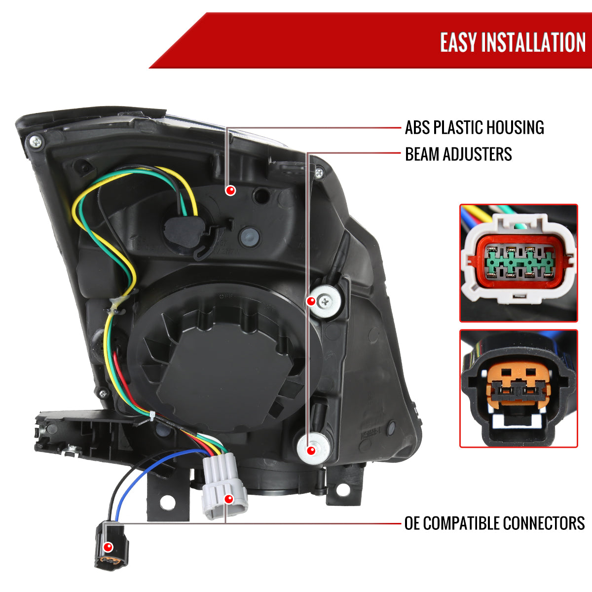 Spec-D 06-09 350Z SEQ Projector Headlights Black/Smoked Lens