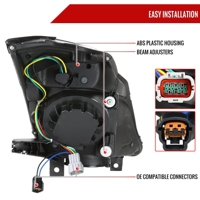 Spec-D 06-09 350Z SEQ Projector Headlights Black/Smoked Lens