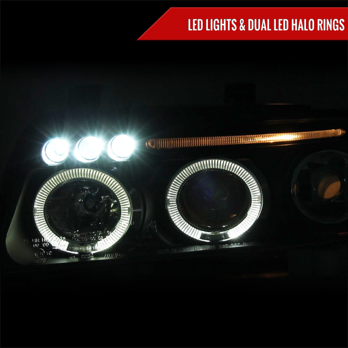 Spec-D 99-01 Audi A4/S4 Dual Halo Projector Headlights Black