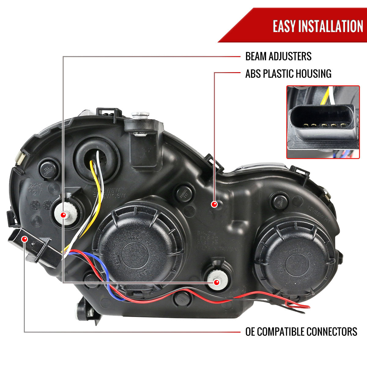 Spec-D 01-07 Mercedes C-Class W203 Projector Headlights LED Bar.