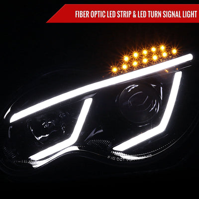 Spec-D 01-07 Benz W203 C-Class 4DR Projector Headlights LED Bar