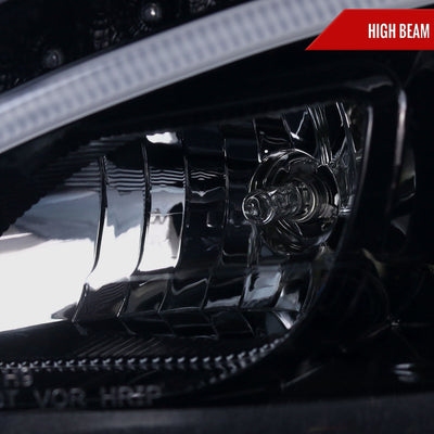 Spec-D 08-11 Benz W204 C Class Pro Headlights Light Bar Black /Smoked