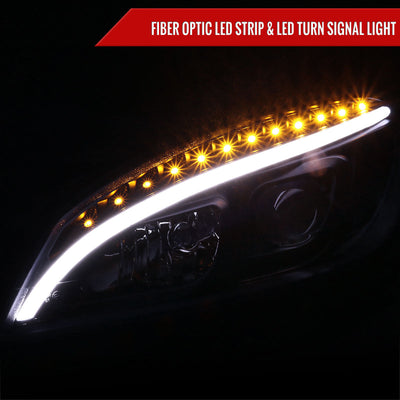 Spec-D 08-11 Benz W204 C Class Pro Headlights Light Bar Black