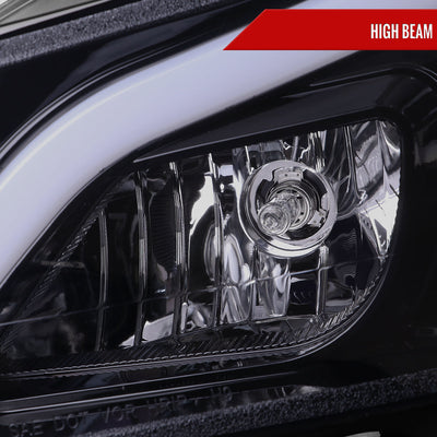 Spec-D 12-14 Mercedes W204 C-Class SEQ Bar Pro Headlights Black Smoked