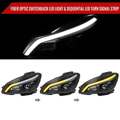 Spec-D 12-14 Mercedes C-Class W204 Projector Headlights LED Turn.