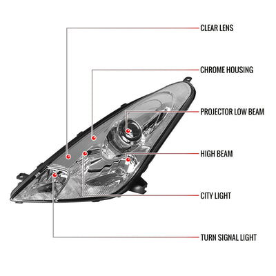 Spec-D 2000-05 Toyota Celica Projector Headlights Chrome