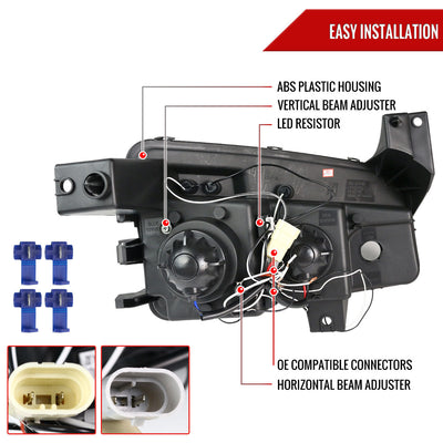 Spec-D 05-10 Dodge Charger Halo Projector Headlights Black