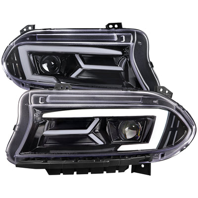 Spec-D 15-23 Dodge Charger Strip Projector Headlights SEQ Black