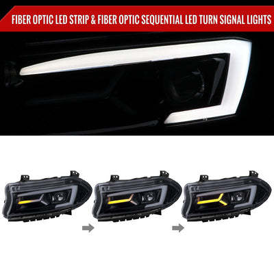 Spec-D 15-23 Dodge Charger Sequential Headlights Chrome/Smoked