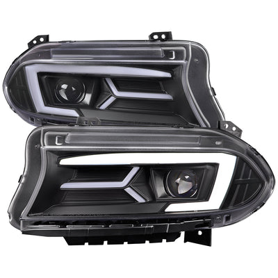 Spec-D 15-23 Dodge Charger Headlights LED Strip Sequential Black