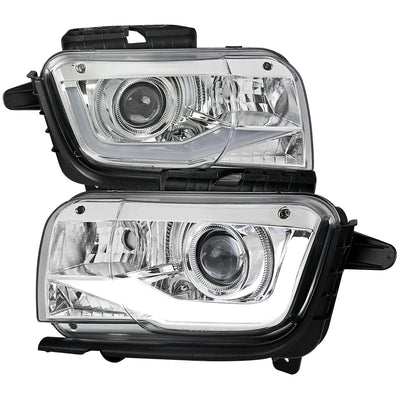Spec-D 10-13 Chevy Camaro LED Bar Projector Headlights Chrome