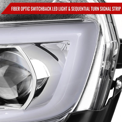 Spec-D 14-15 Chevy Camaro Projector Headlights SEQ LED Strip Chrome