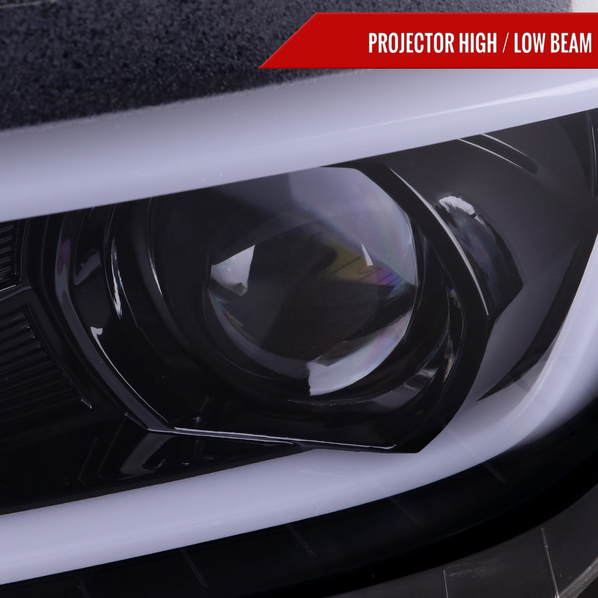 Spec-D 14-15 Chevy Camaro Headlights SEQ LED Strip Black/Smoked