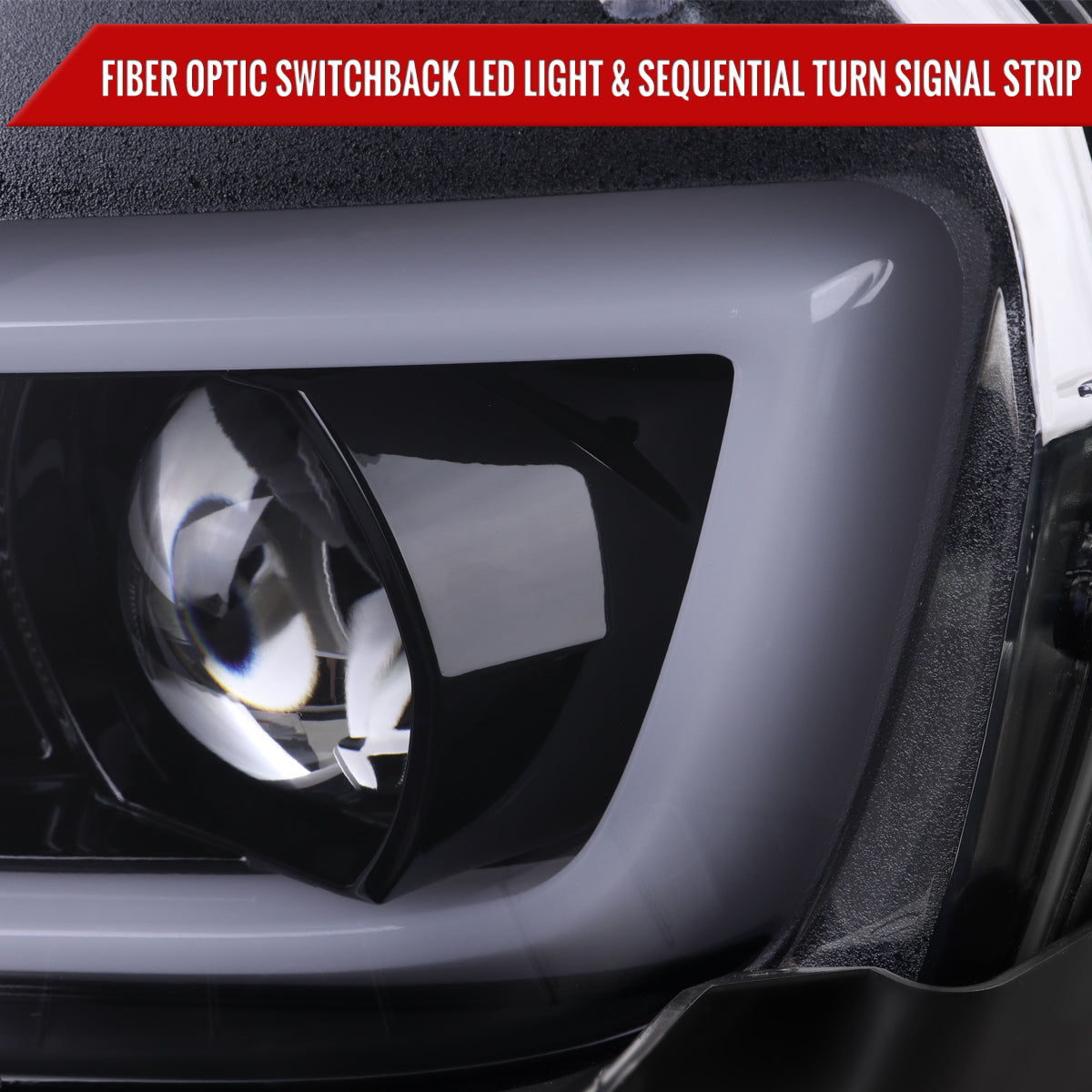 Spec-D 14-15 Chevy Camaro Headlights SEQ LED Strip Black/Smoked